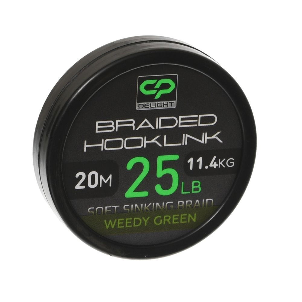Carp Pro - Fir Textil Delight Braided Hooklink Soft Sinking Weedy Green 20m / 25lb / 11,4kg [1]