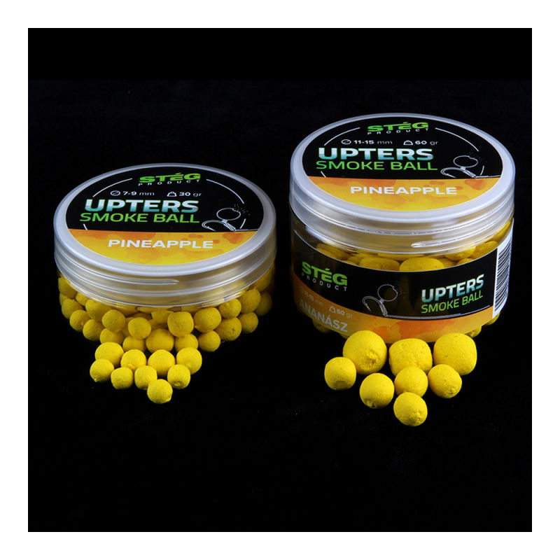 Steg Pop Up Upters Smoke Ball – Pineapple, 11mm & 15mm, 60g – Pop-Up Aromat pentru Pescuit Crap [1]