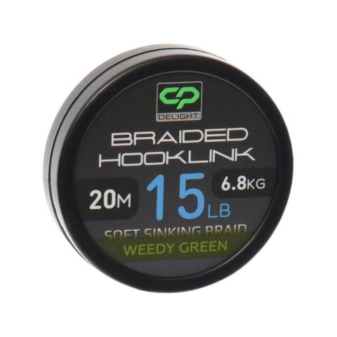Fire - Carp Pro - Fir Textil Delight Braided Hooklink Soft Sinking Weedy Green 20m / 15lb / 6,8kg