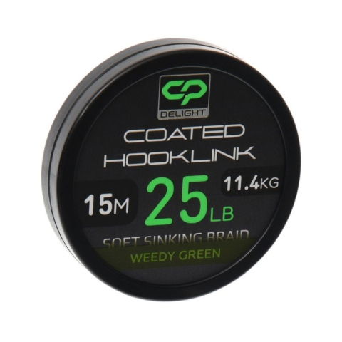 Fire - Carp Pro - Fir Textil Delight cu Camasa Coated Hooklink Soft Sinking Weedy Green 15m / 25lb / 11,4kg