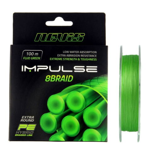 Nevis - Fir Textil Impulse 8 Braid Fluo Green 100m - 0,10mm - 7,8kg [1]