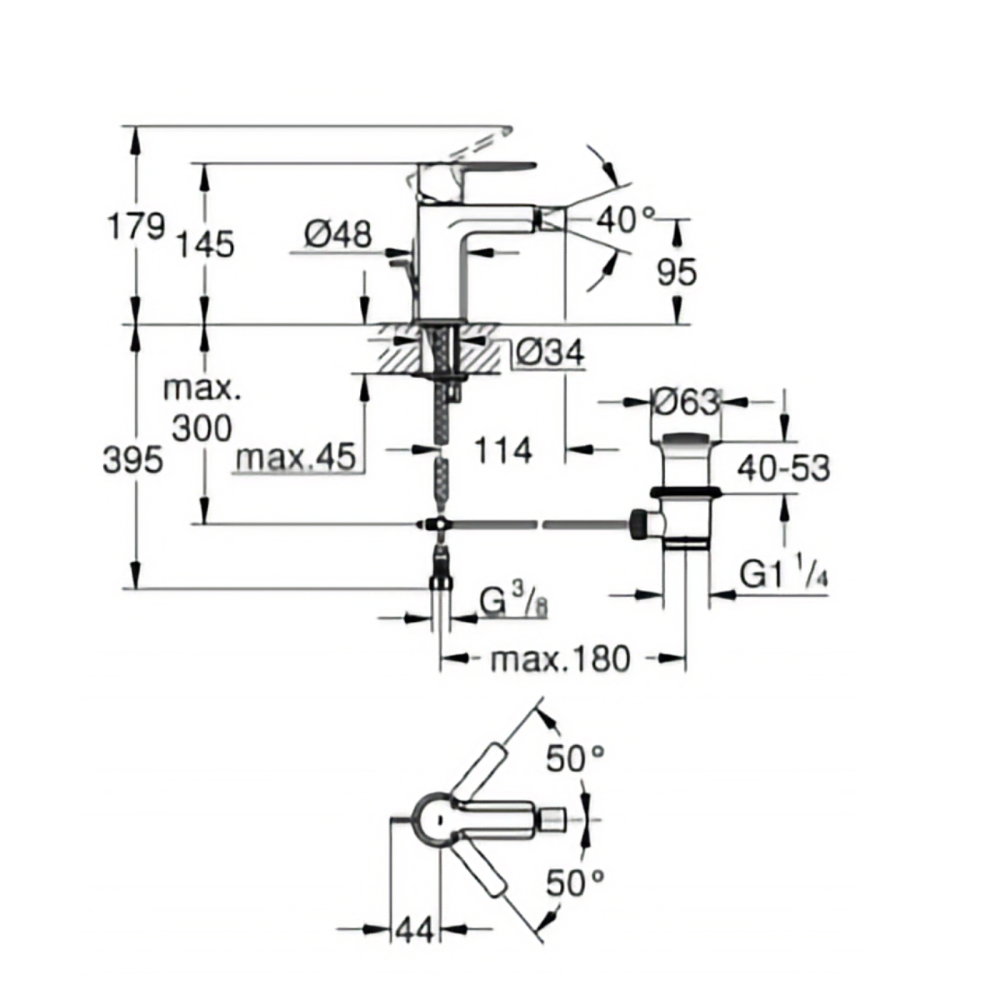 Baterie bideu Lineare S-size Grohe [2]