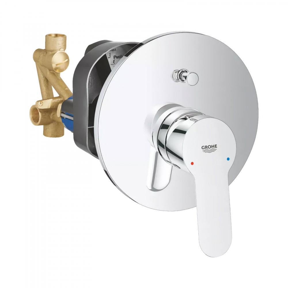 Baterie de cada si dus Grohe BauEdge, montaj incastrat, corp ingropat inclus, crom [1]