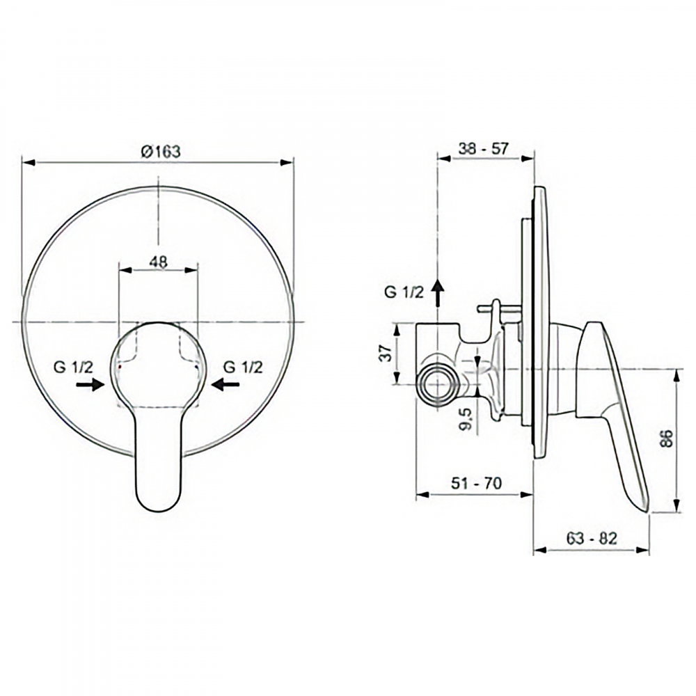 Baterie incastrata pentru dus ALPHA Ideal Standard [2]