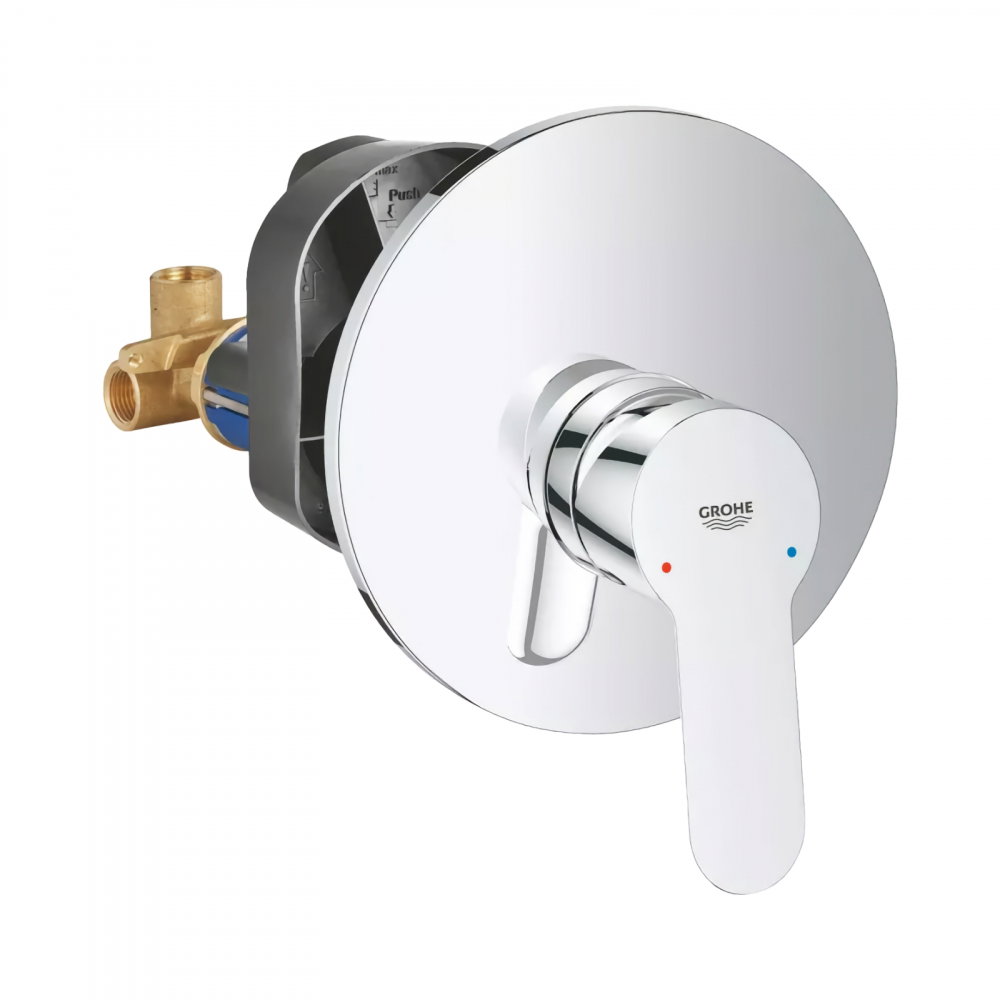 Baterie dus Grohe BauEdge, montaj incastrat, corp ingropat inclus, crom [1]