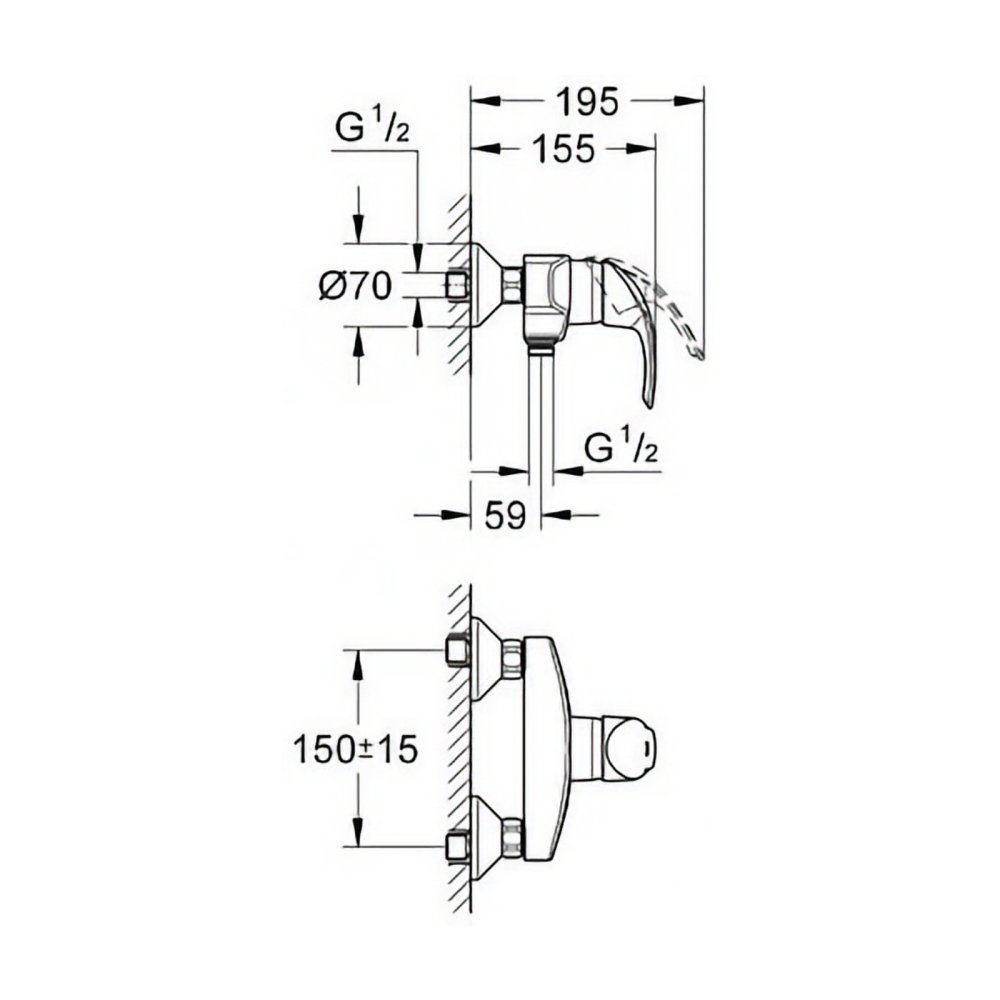 Baterie pentru dus Eurosmart Grohe [2]