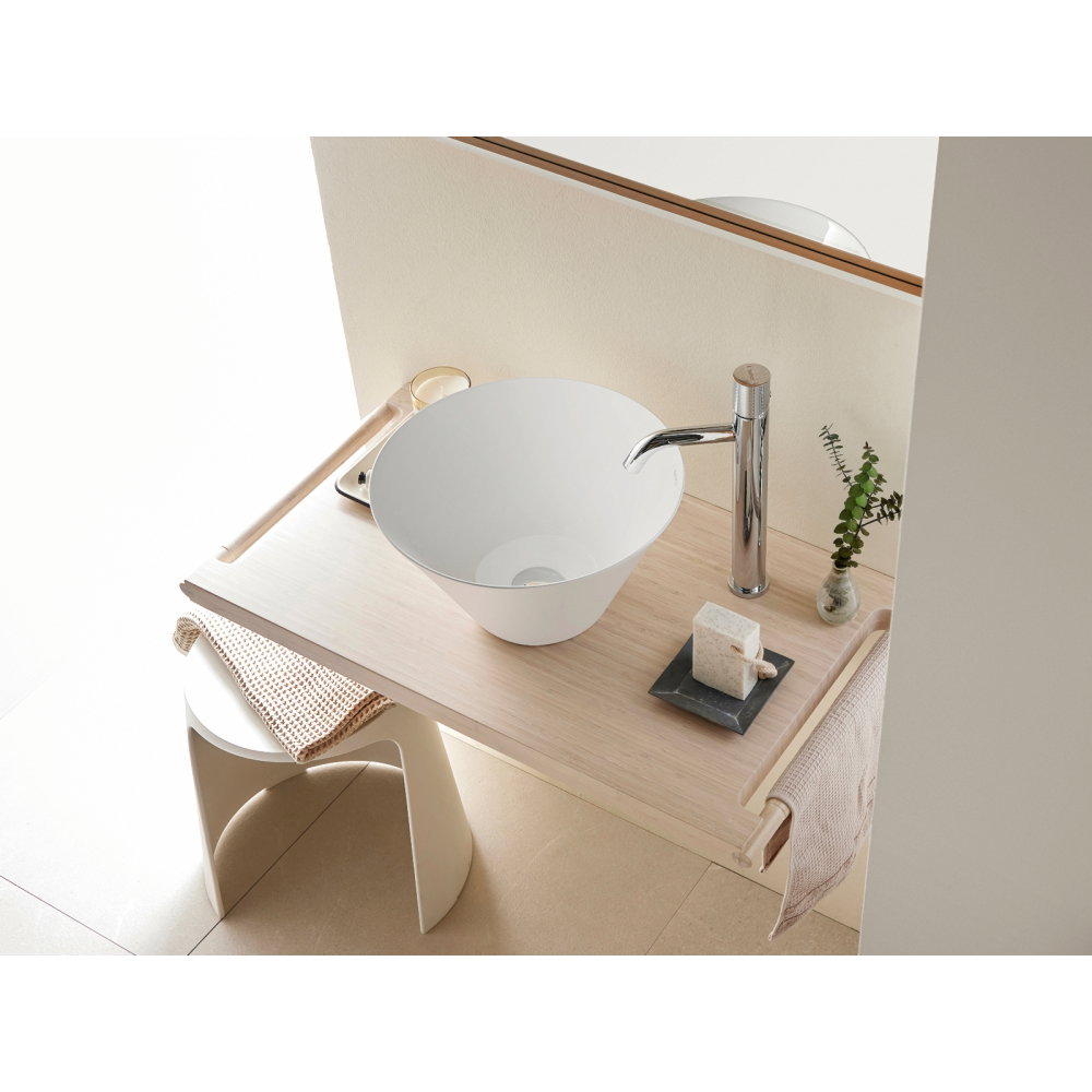 Blat pentru lavoar Bathco MEKONG din bambus 800x450x40 mm [4]