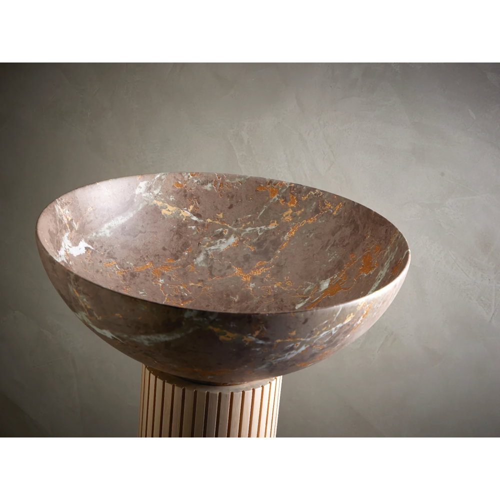 Lavoar pe blat Bathco New Lys Marmol Grey Gold 400x150 mm - cod 01096 [3]