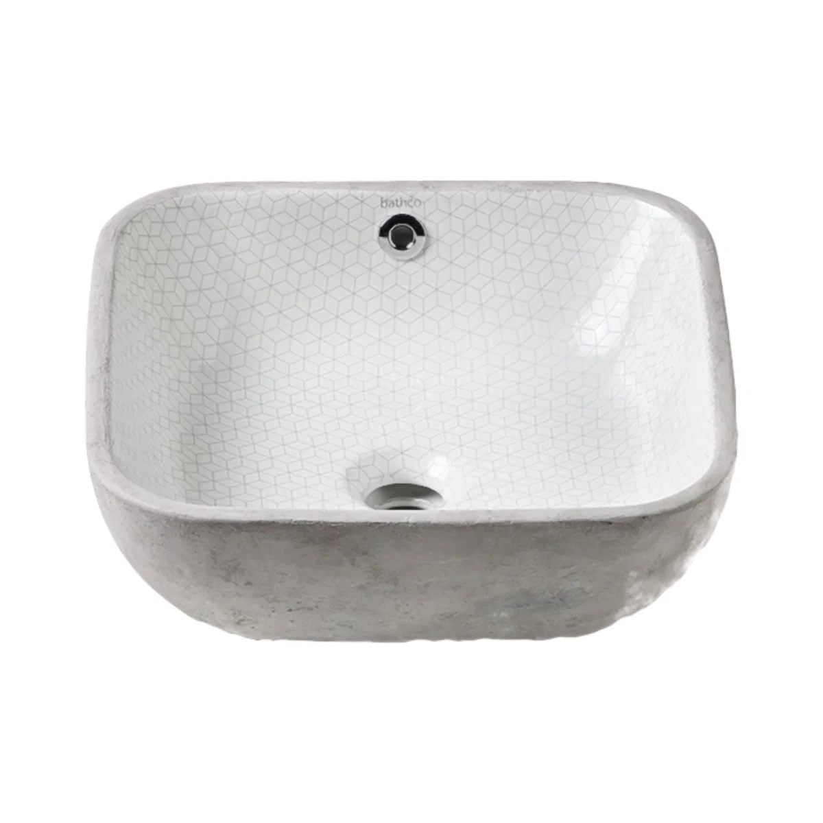 Lavoar pe blat Bathco BIG AXONOMETRIC SQUARE 395x395x145 mm [1]