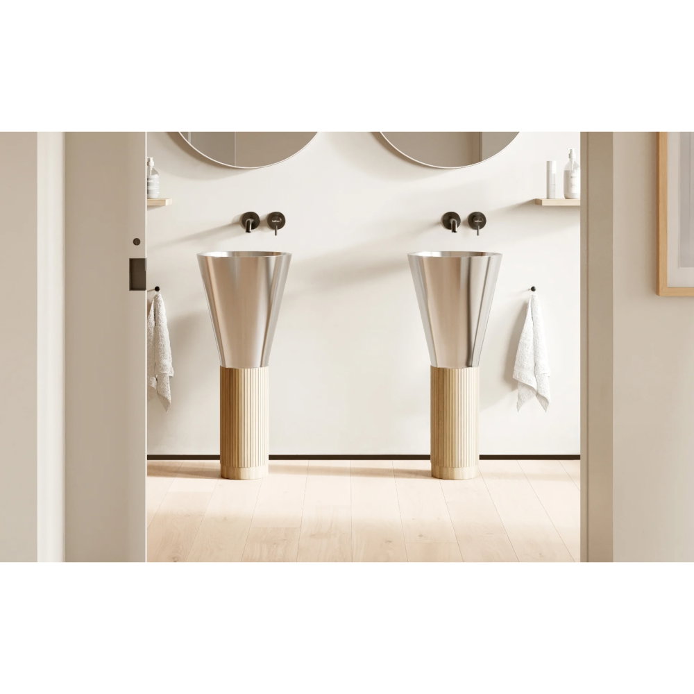 emi-piedestal pentru lavoar Bathco PANAY din bambus 200x450 mm [3]