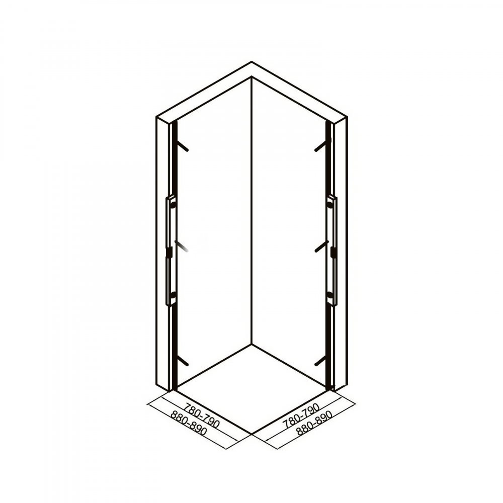 Cabina de dus pentagonala 80 x 80 x 200, finisaj negru mat, usa batanta, sticla 6 mm INFINITY Belform [5]