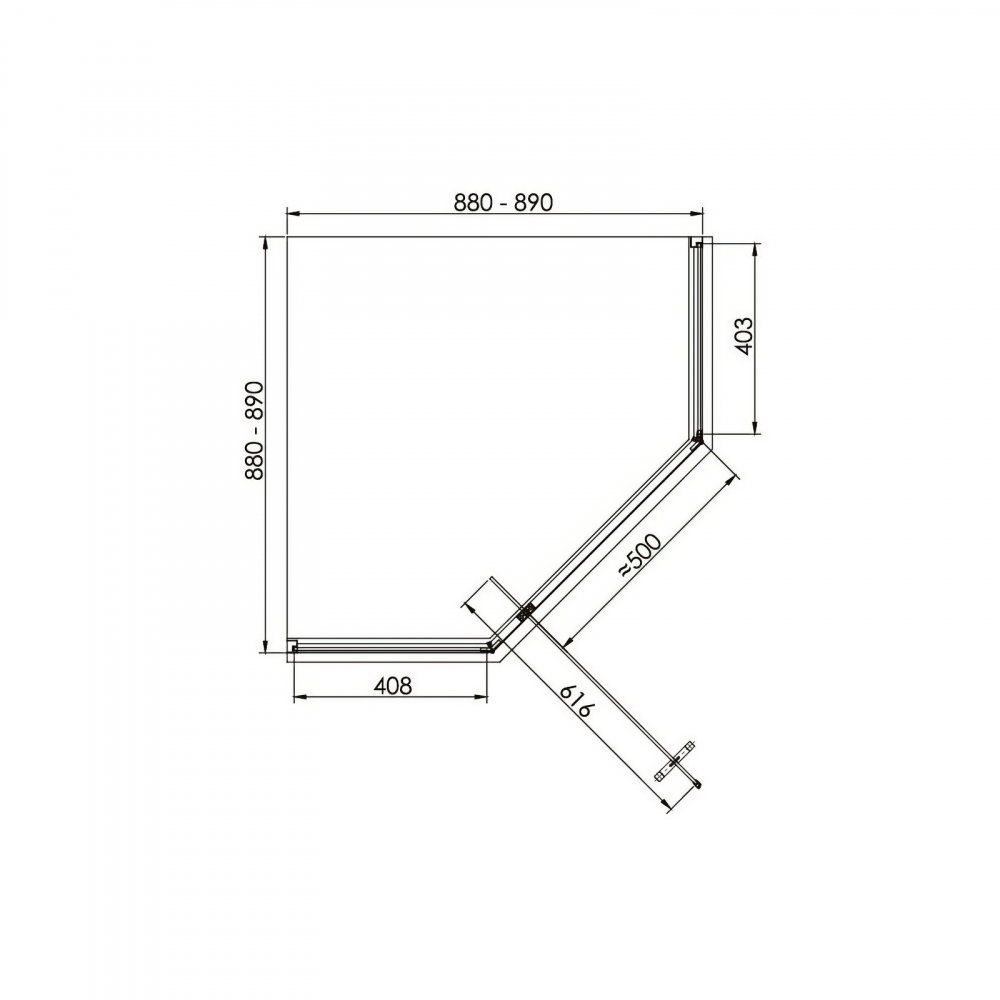 Cabina de dus pentagonala 80 x 80 x 200, finisaj negru mat, usa batanta, sticla 6 mm INFINITY Belform [6]