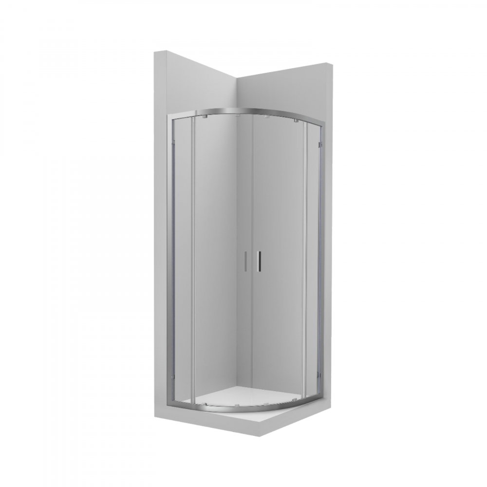 Cabina de dus semirotunda, cu 2 usi glisante + 2 panouri fixe (R500), nu include cadita de dus, 900 x 1950 mm, Victoria MR Roca [1]