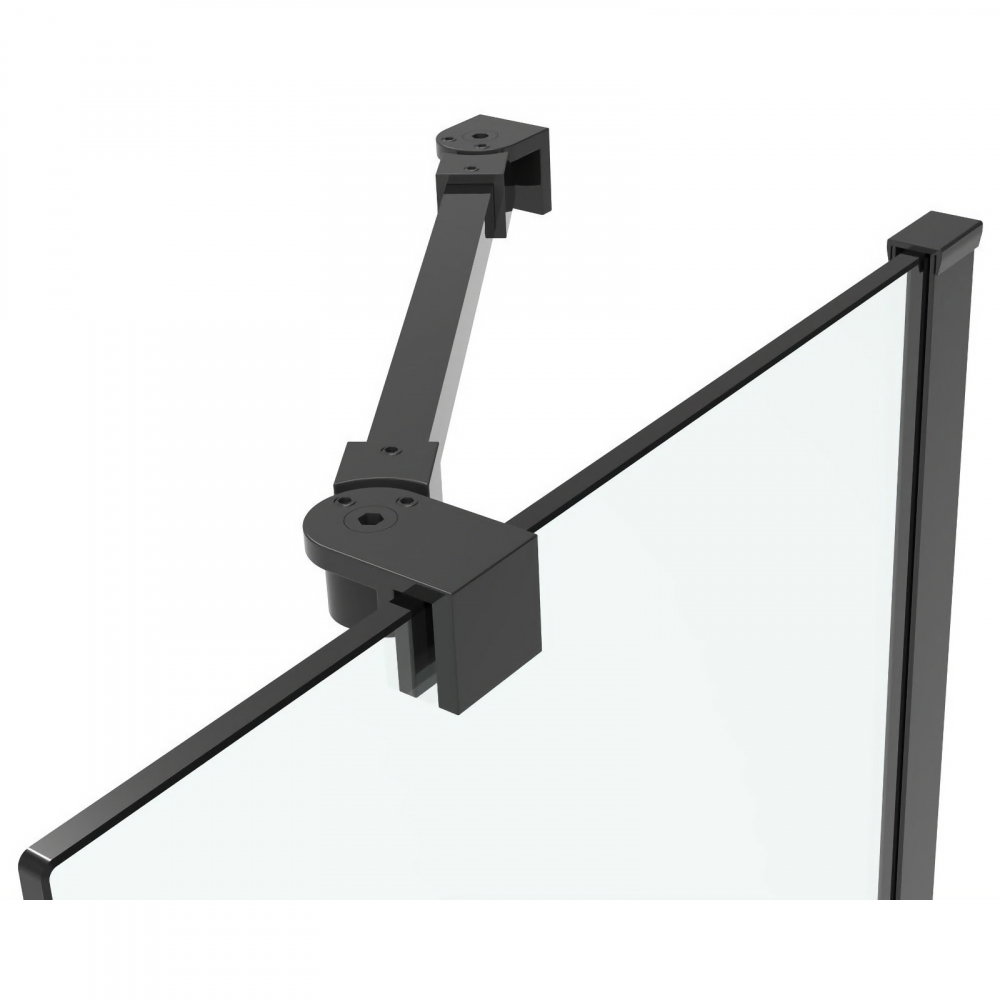 Cabina de dus semitorunda 80 x 80 x 200, finisaj negru mat, 2 usi batante, sticla clara 6 mm INFINITY  Belform [4]