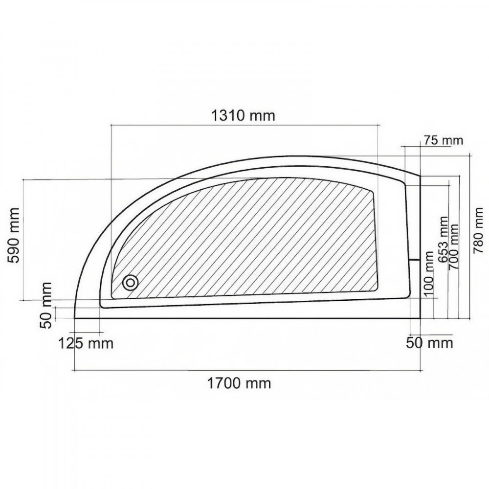 Cada de baie Neo, dreapta, alb 170 x 78 x 43 cm Fibrex [4]