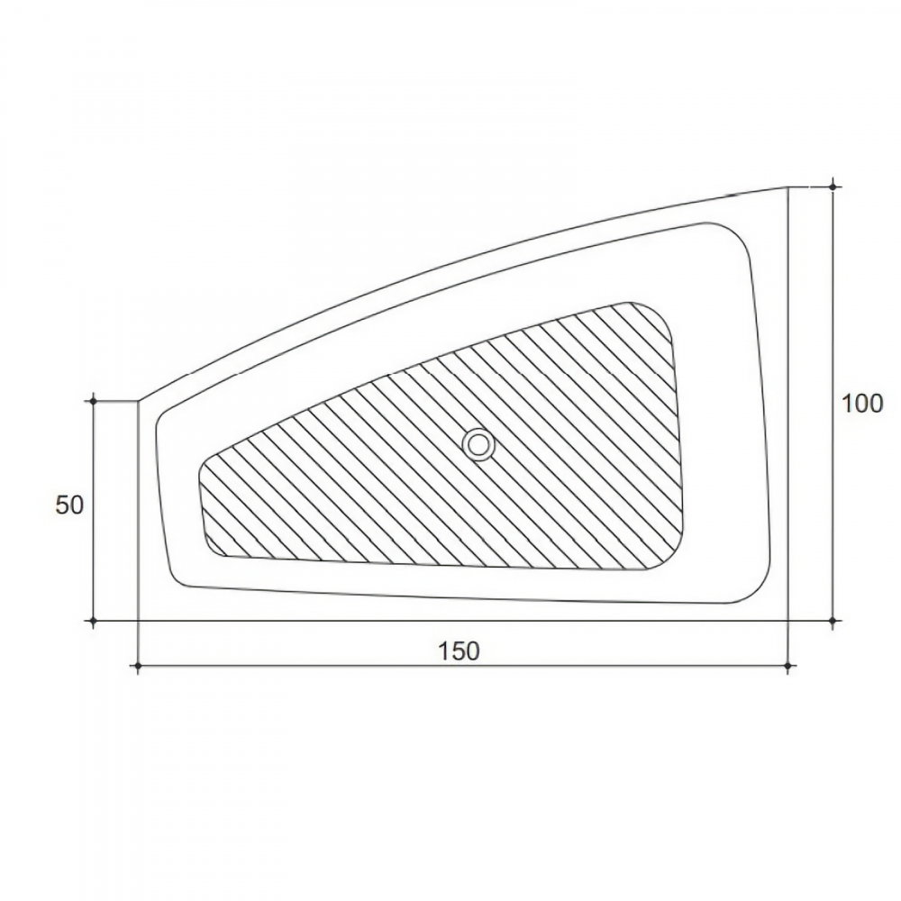 Cada de baie Sense II, asimetrica, dreapta, alb 150 x 100 x 45 cm Fibrex [4]