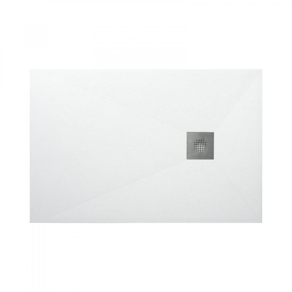 Cadita de dus slim ALUX, design piatra, alb 90 x 90 cm Fibrex [1]