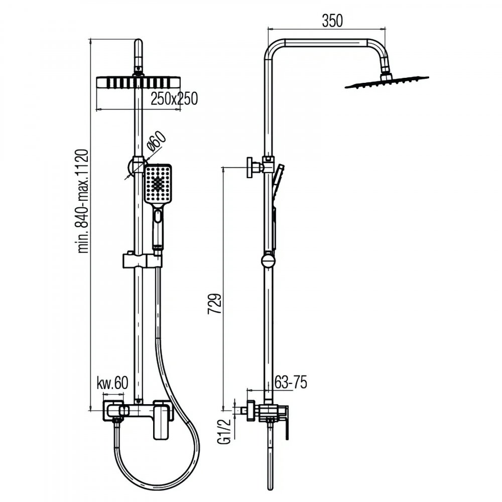 Coloana de dus cu robinet mixer LOFT Chrome Valvex [2]