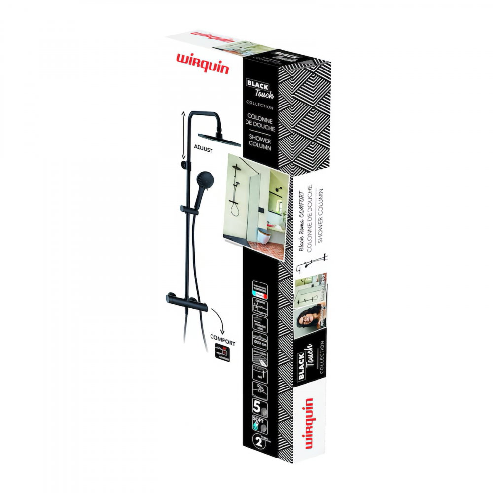 Coloana dus cu termostat, para dus cu 5 functii Comfort Wirquin [2]