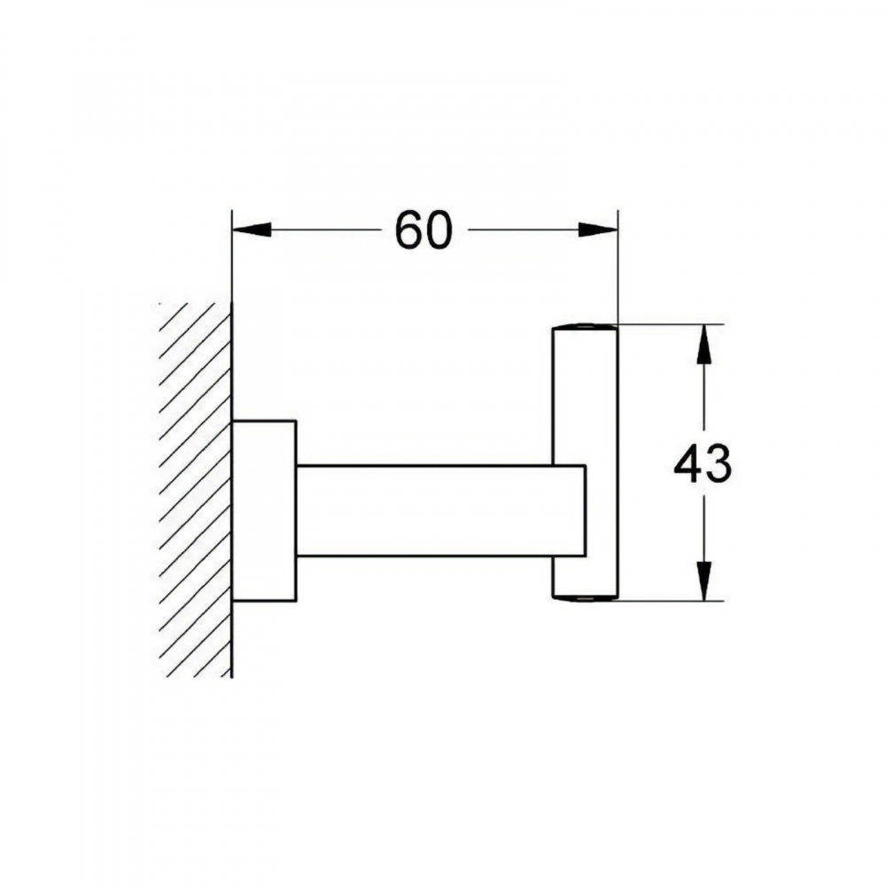 Cuier simplu Grohe Essentials Cube, crom [2]