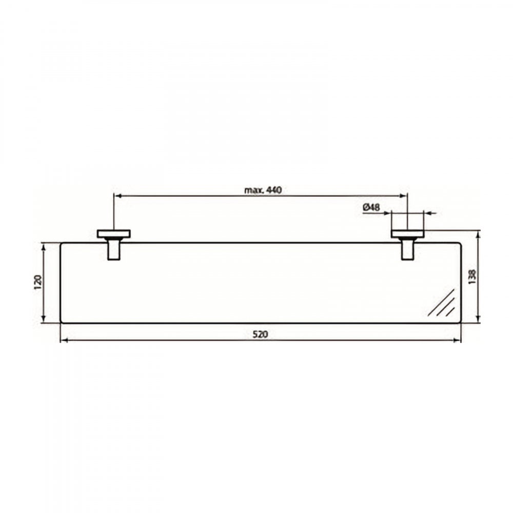 Etajera din sticla 52 cm, sticla mata Iom Ideal Standard [2]
