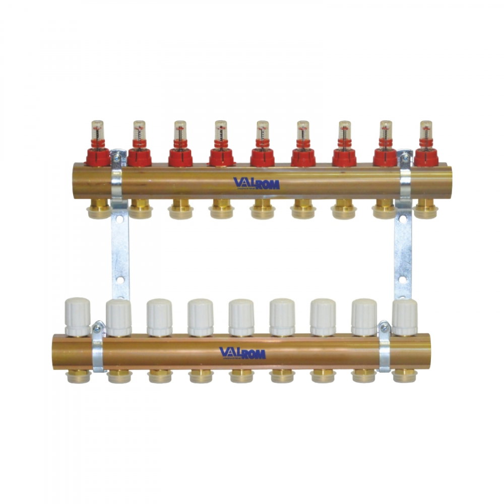 KIT distribuitor / colector EUROCON cu debitmetre 8 circuite 1" PexKIT Valrom [1]