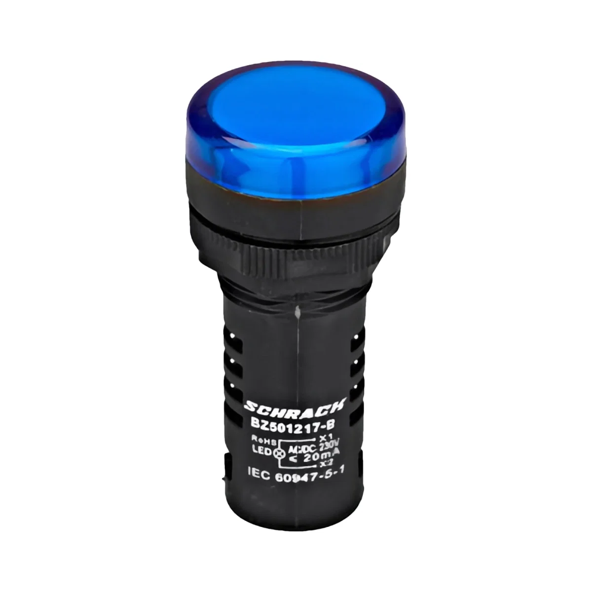 LAMPA DE SEMNALIZARE CU LED, MONOBLOC, 230V-AC/DC, ALBASTRU [1]