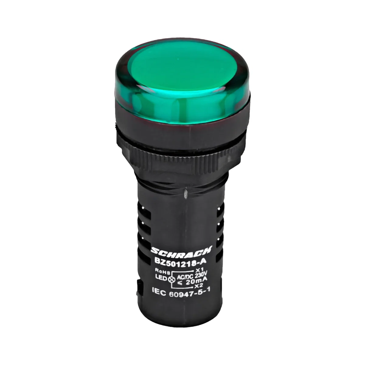 LAMPA DE SEMNALIZARE CU LED, MONOBLOC, 230V-AC/DC, VERDE [1]