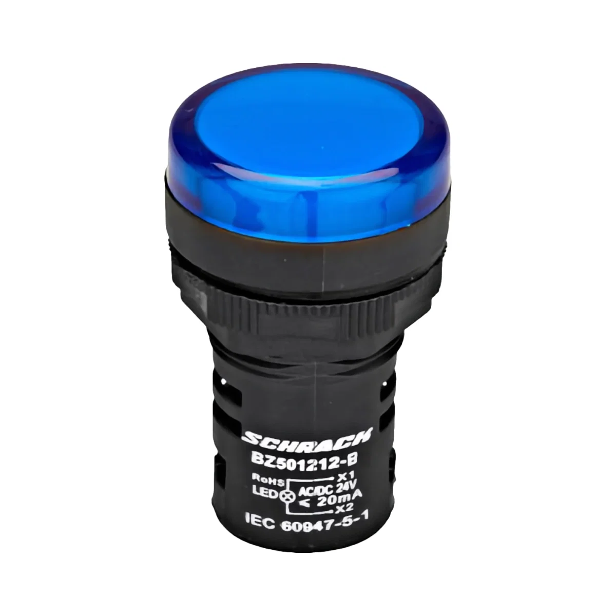 LAMPA DE SEMNALIZARE CU LED, MONOBLOC, 24V-AC/DC, ALBASTRU [1]