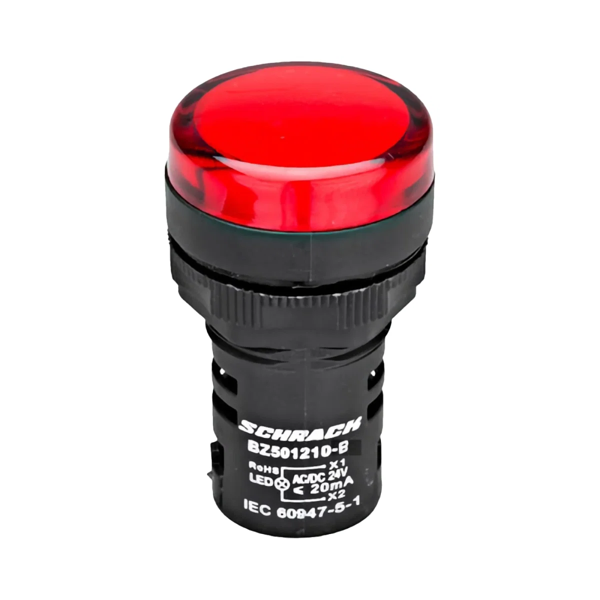 LAMPA DE SEMNALIZARE CU LED, MONOBLOC, 24V-AC/DC, ROSU [1]