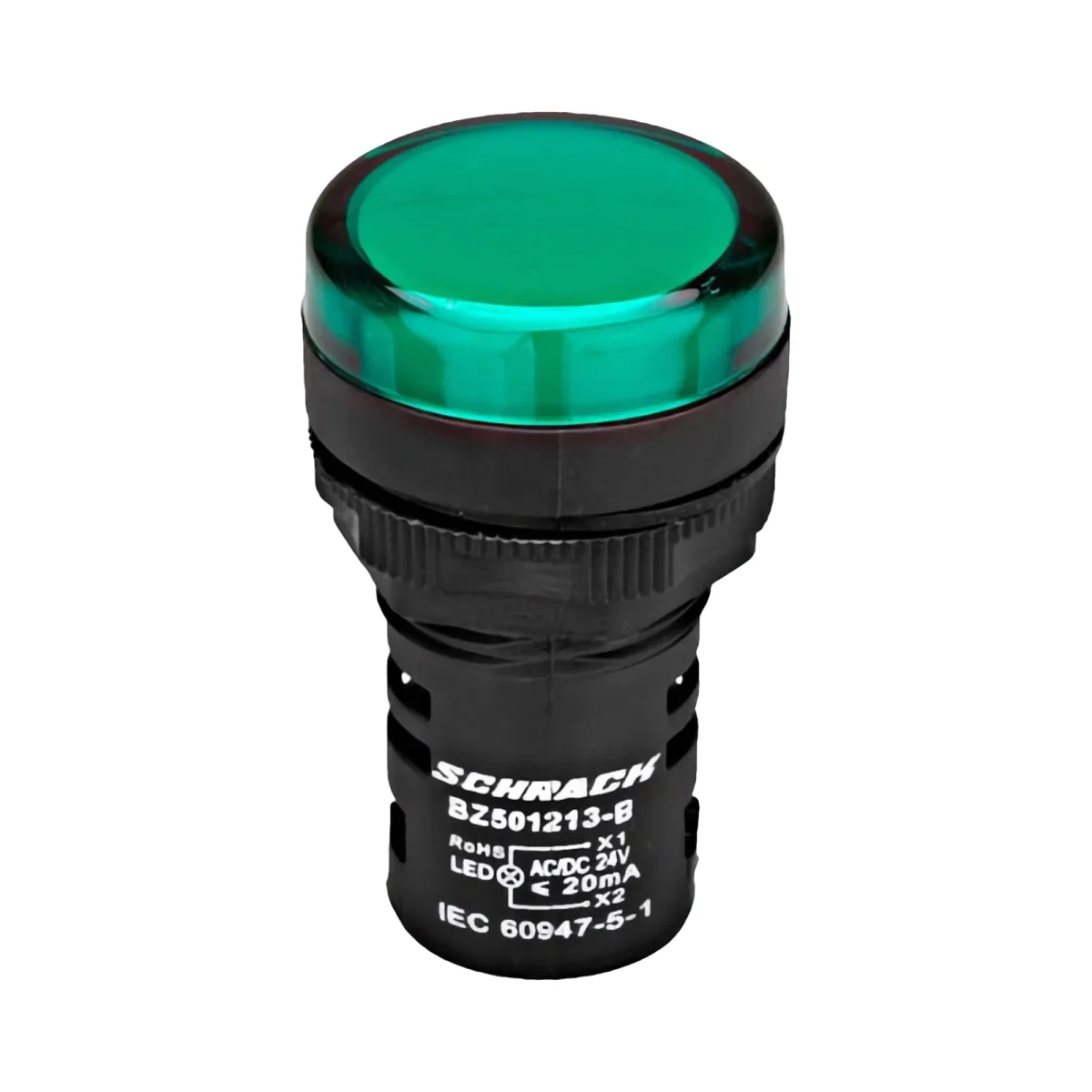 LAMPA DE SEMNALIZARE CU LED, MONOBLOC, 24V-AC/DC, VERDE [1]