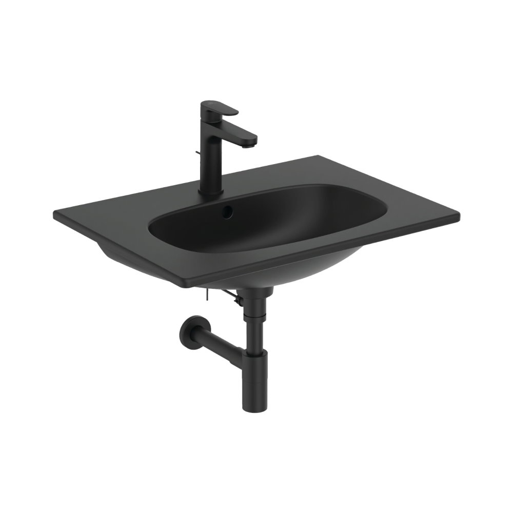 Lavoar 60 cm TESI pentru montaj pe mobilier negru mat Ideal Standard [5]