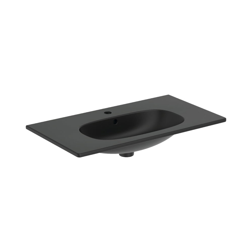 Lavoar 80 cm TESI pentru montaj pe mobilier negru mat Ideal Standard [1]