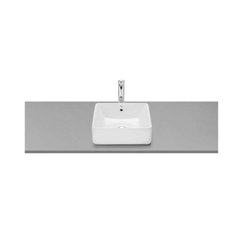 Lavoar pe blat, din portlan The Gap patrat 390 x 370 mm alb Roca [1]