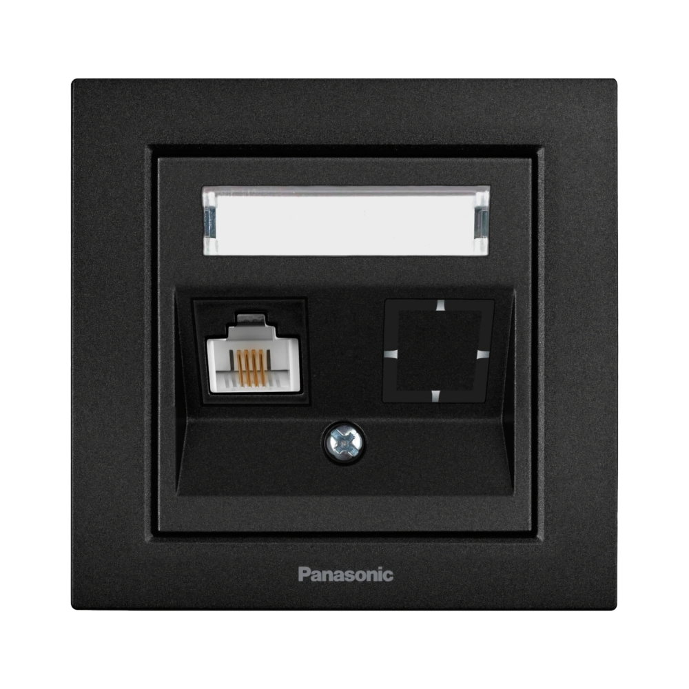 Mecanism priza CAT5e cu eticheta Karre Plus 55 Negru [1]
