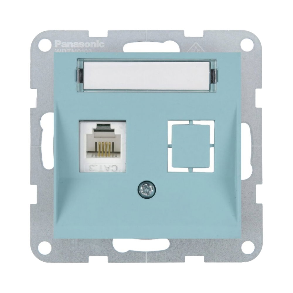Mecanism priza CAT6 cu eticheta Karre Plus 55 Soft Touch Turcoaz [1]