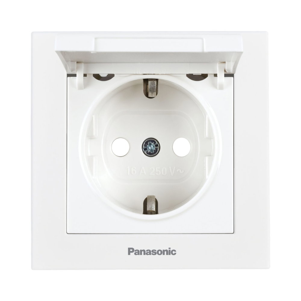 Mecanism priza Schuko cu capac, cu eticheta mecanism Quick Connection Karre Plus 55 Alb [1]