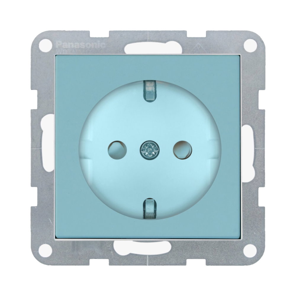 Mecanism priza Schuko cu protectie pentru copii si Quick Connect Karre Plus 55 Soft Touch Turcoaz [1]