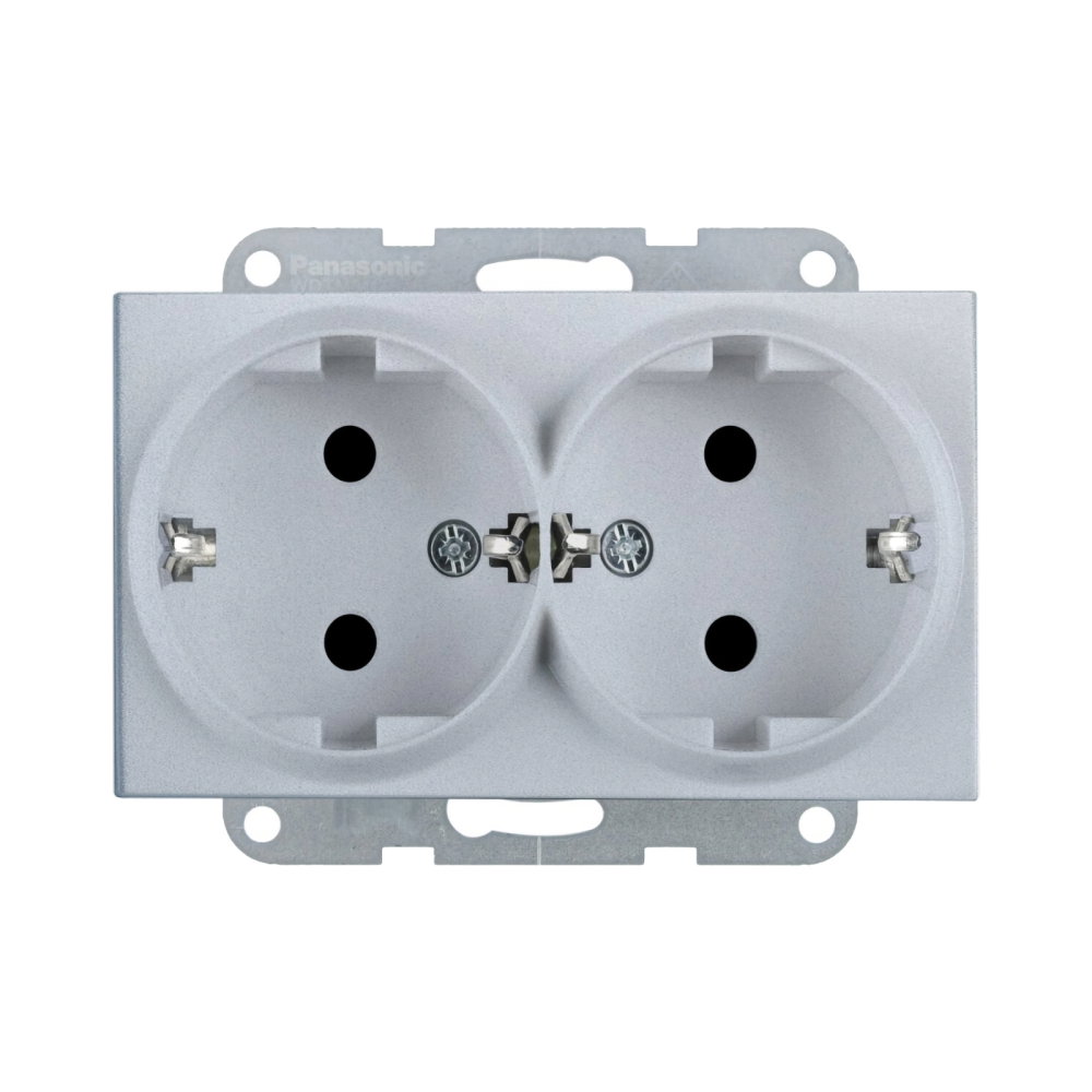 Mecanism priza Schuko dubla Karre Plus 55 Silver [1]