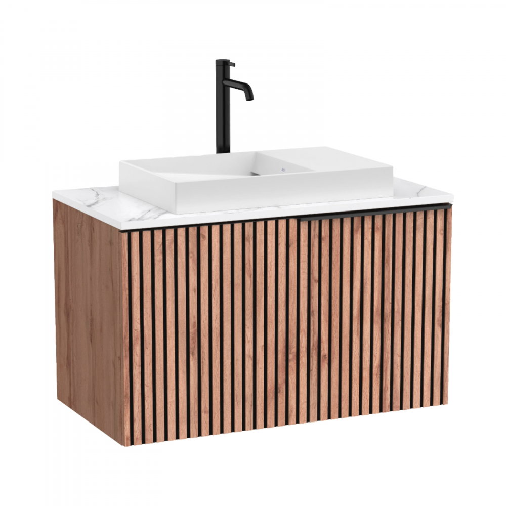 Set masca si lavoar Horizon Dash, un sertar, blat marmura compozita 90cm, fara baterie Roca [1]
