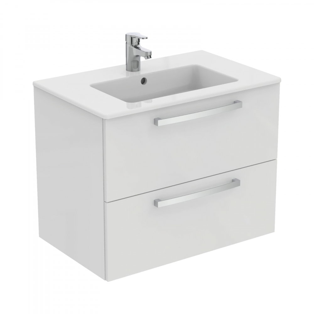 Mobilier TEMPO 700 mm suspendat 2 sertare alb lucios Ideal Standard [1]