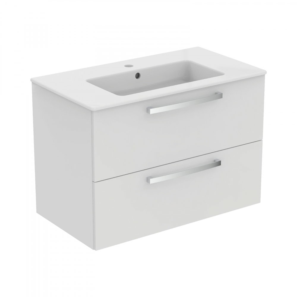 Mobilier TEMPO 800 mm suspendat 2 sertare alb lucios Ideal Standard [4]