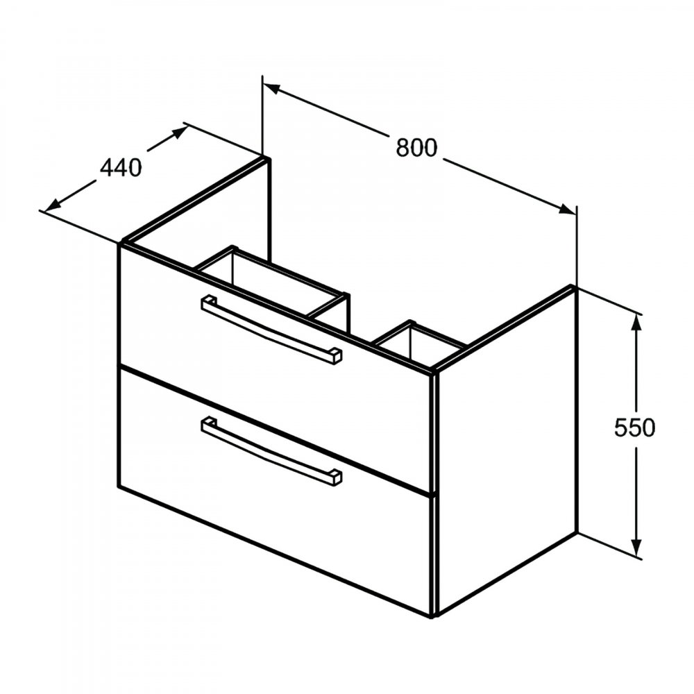 Mobilier TEMPO 800 mm suspendat 2 sertare alb lucios Ideal Standard [6]
