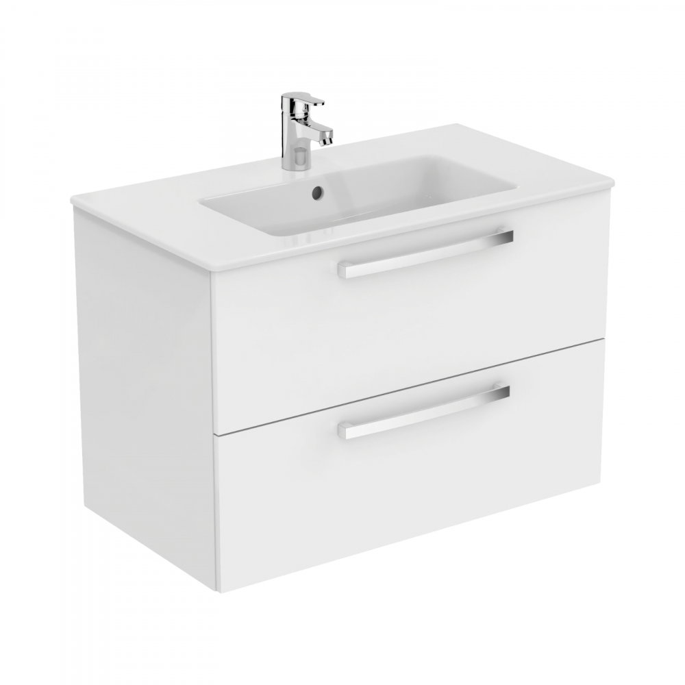Mobilier TEMPO 800 mm suspendat 2 sertare alb lucios Ideal Standard [5]