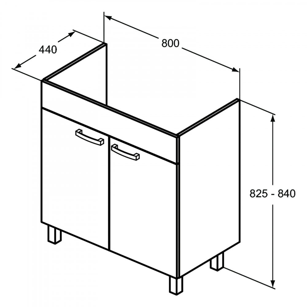 Mobilier TEMPO stativ 2 usi 800 mm alb lucios Ideal Standard [6]