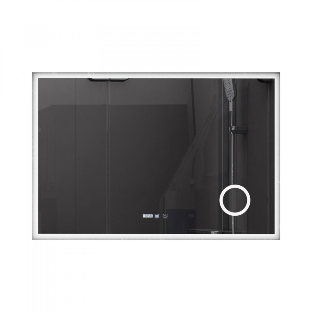 Oglina de baie Atlantis, iluminare led 3 culori, 120 x 80 cm, functie dezaburire, intrerupator touch si ceas Belform [1]