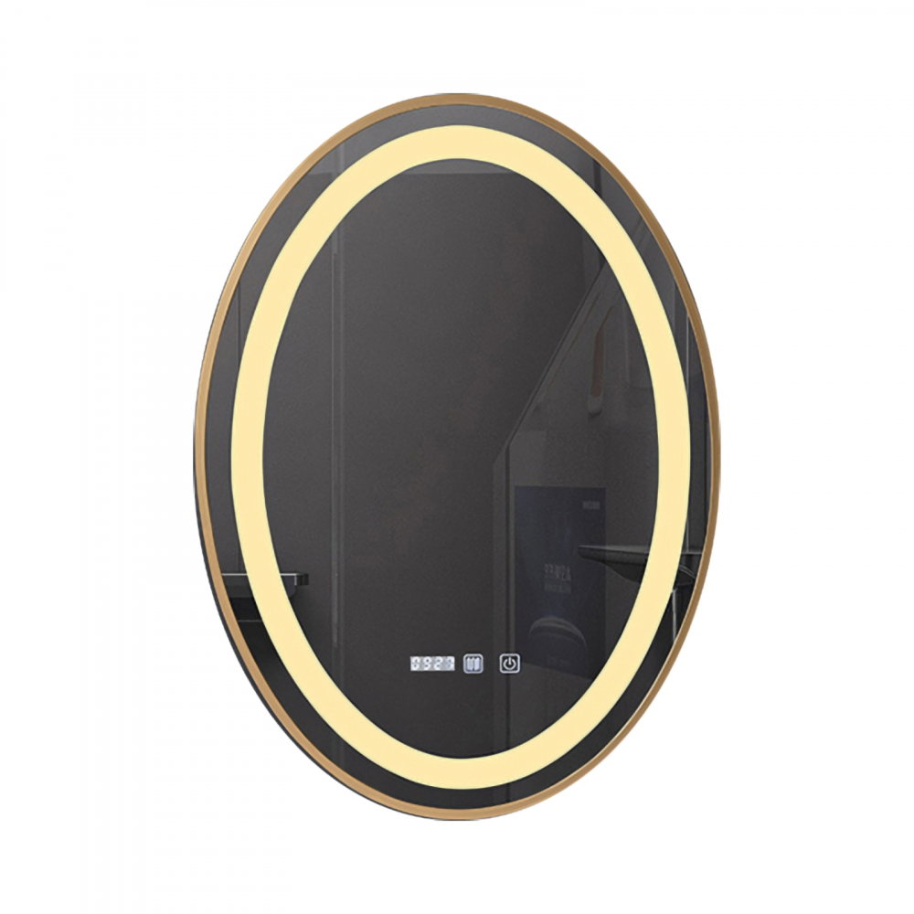 Oglina de baie Fortuna, iluminare led 3 culori, 50 x 70 cm, functie dezaburire, intrerupator touch si ceas Belform [1]