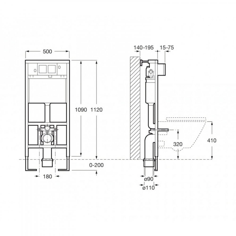 Pachet 5 bucati WC The Gap Round Rimless prinderi complet ascunse Roca [5]