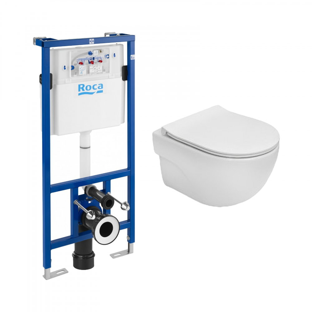 Pachet WC Meridian Round Rimless prinderi complet ascunse Roca [1]