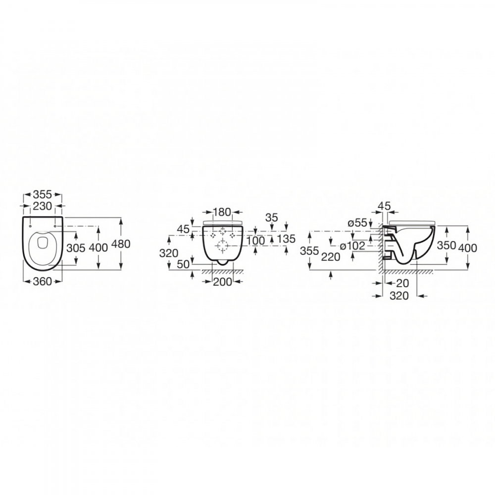 Pachet WC Meridian Round Rimless prinderi complet ascunse Roca [7]